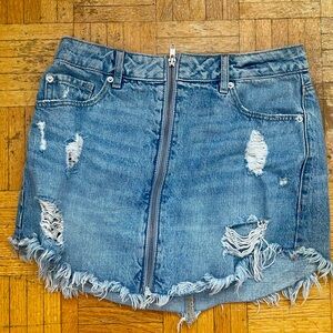 Medium wash denim skirt